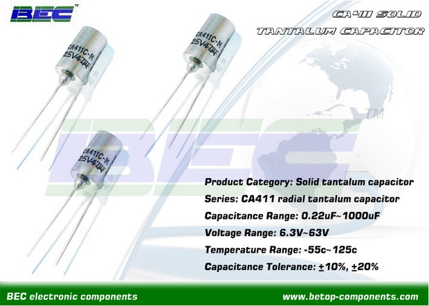 CA411 Radial Solid Tantalum Capacitor