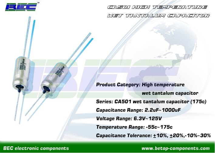 CA501 High-temp Axial Wet Tantalum Capacitor (175℃)