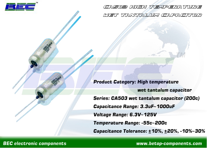 CA503 High-temp Axial Wet Tantalum Capacitor (200℃)